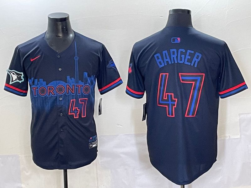 Men 2025 Toronto Blue Jays #47 Barger Black Joint Name Nike MLB Jersey style 9